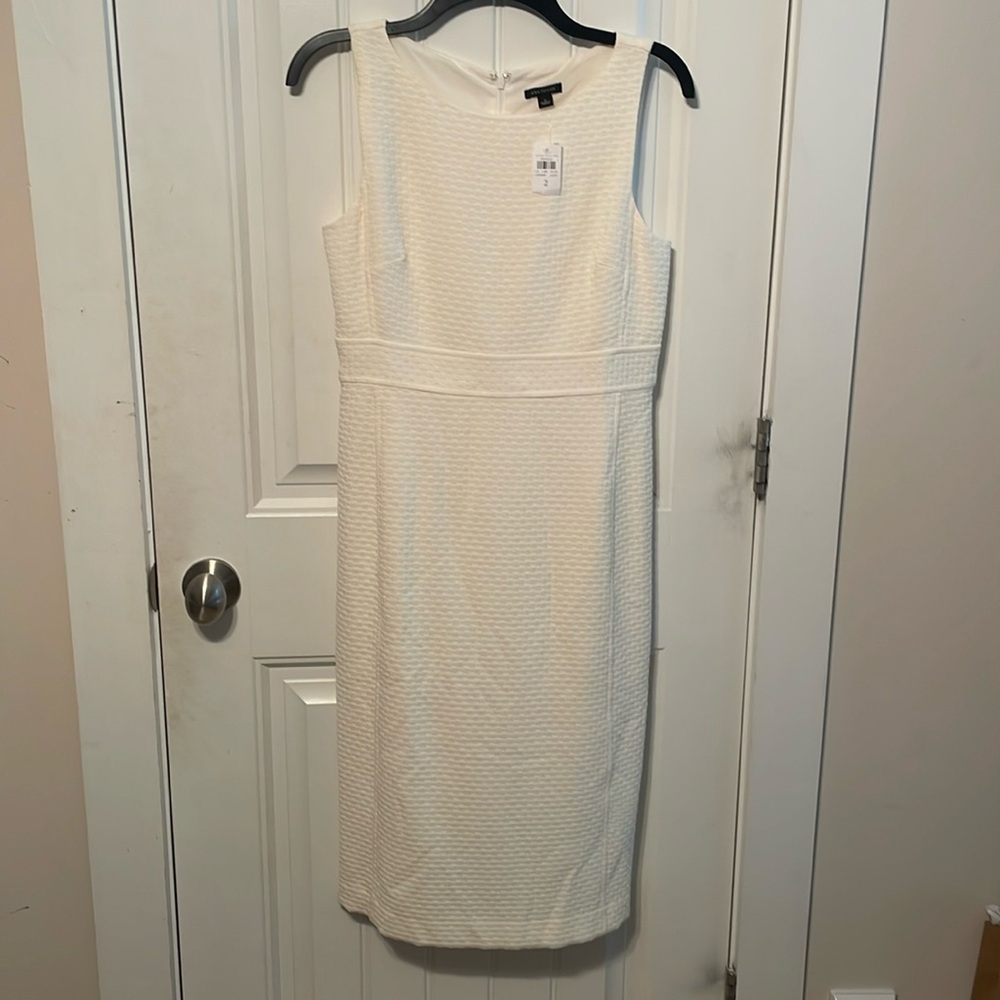 Ann Taylor Winter White Size 2 Waffle Dress NWT